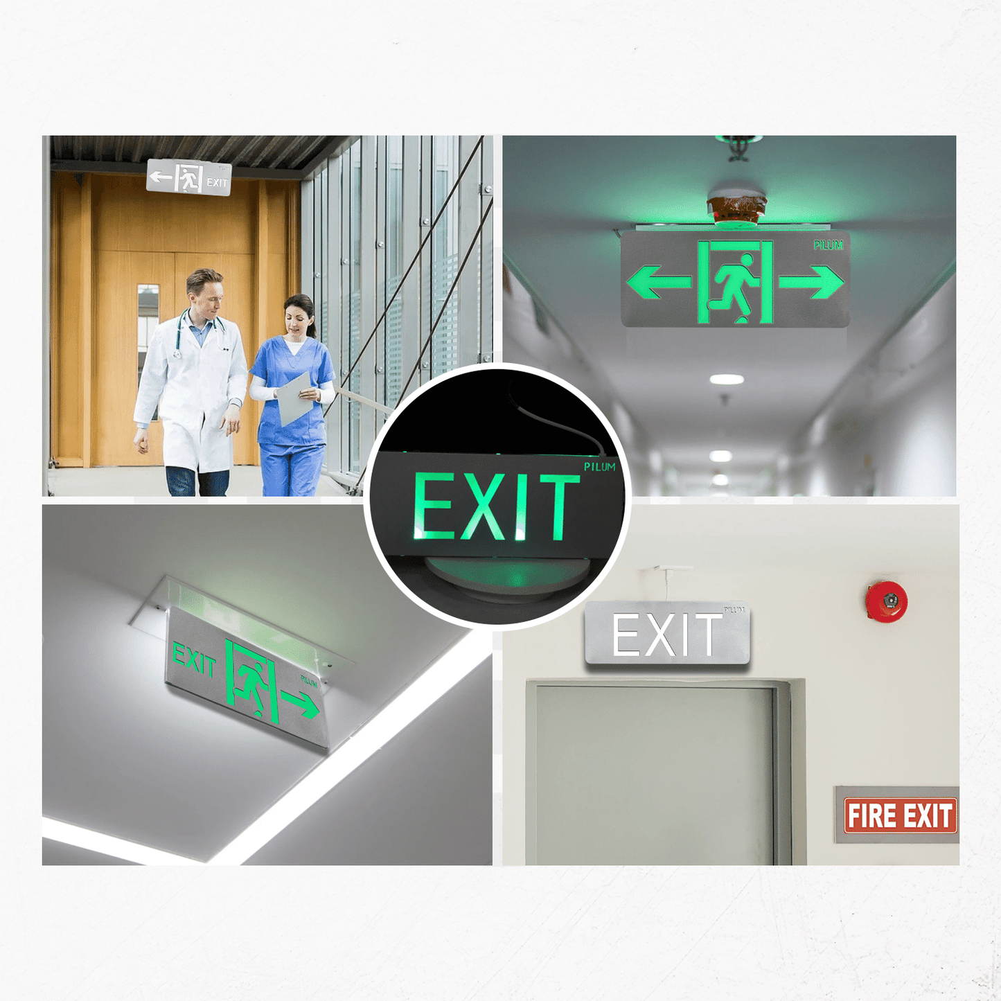 LED Exit Sign - Double Face - Stainless