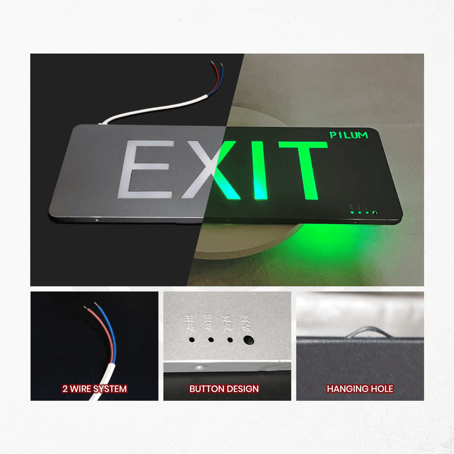 LED Exit Sign - Double Face - Stainless