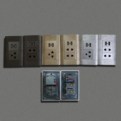 Wall Outlet - with USB Port - Gold