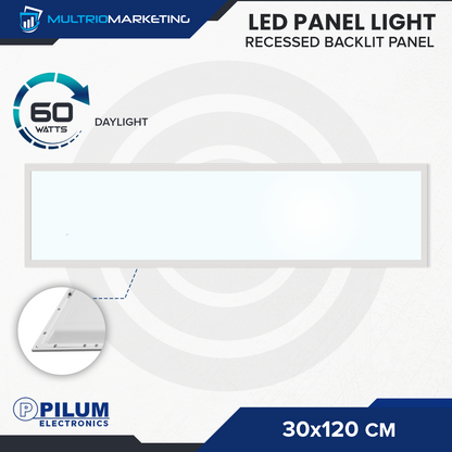 LED Panel Light - Recessed - 30x120cm