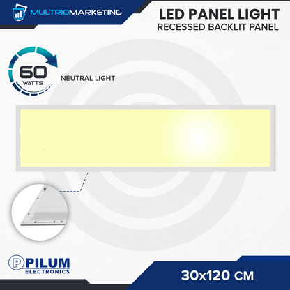 LED Panel Light - Recessed - 30x120cm